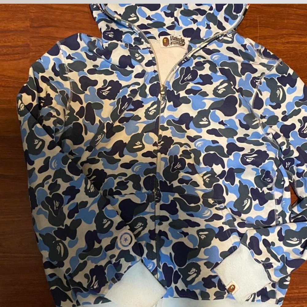 Blue Camo Full-Zip Hoodie